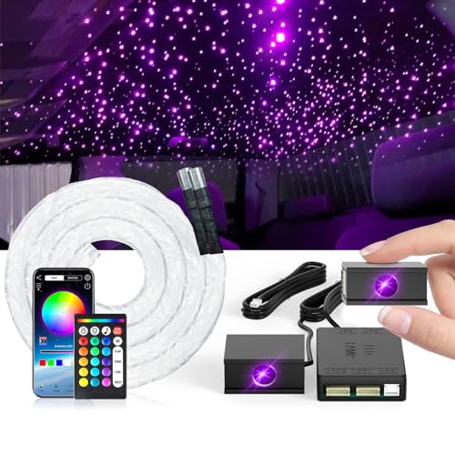 Starlight Headliner Kit Split 1200 Easiest Install Starlight Headliner 32W DIY Car Roof Home Theaters Party Rooms Ceiling Stars Twinkle Light Engine 0.03in*9.8ft RGBW Stars Fiber Optic Starlight kit