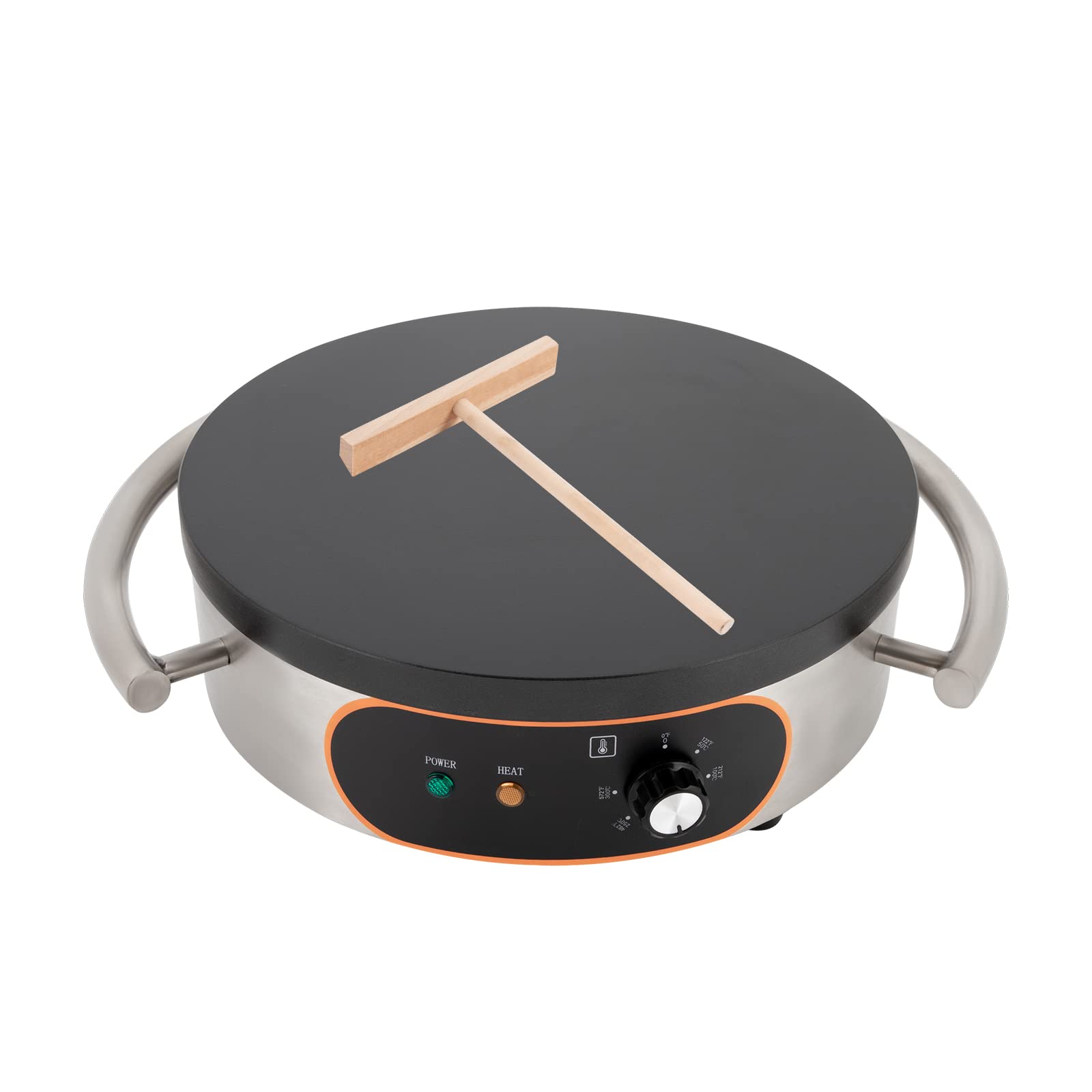 Macchina elettrica per crepe regolabile, grande macchina per frittelle da 110 V 1500 W, piastra da 16 pollici per frittelle e frittelle, macchina da forno antiaderente