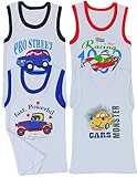 ToBeInStyle Boys' Pack of 4 100% Cotton Tank Tops