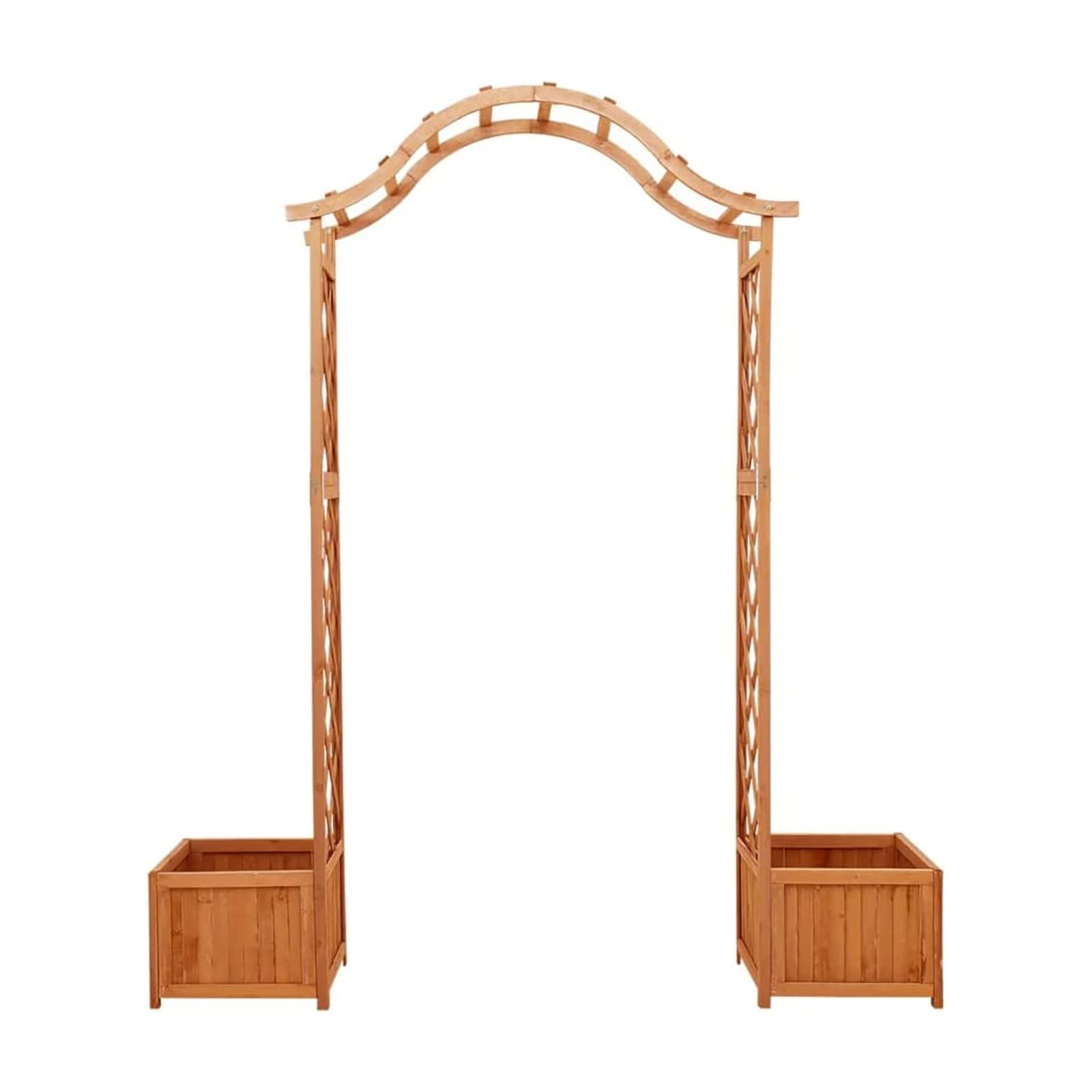 Zewnętrzna Pergola ogrodowa z litego drewna jodłowego z konstrukcjami sadzarki Trawnik Terrance Drewniana Pergola Entryway Arch Arbor Trellises Sadzarka
