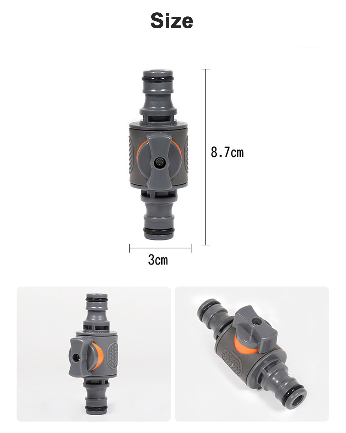 Garden Hose Pipe Tube Quick Release in Line Shut Off Valve, Connector with Control Valve - Image 4
