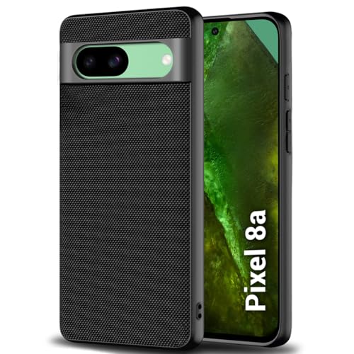 Image of TheGiftKart Back Cover Case for Google Pixel 8A | Slim & Lightweight | Ultra-Premium Design | Camera Protection Bump | Fabric Texture Case Cover (PC & TPU, Black)