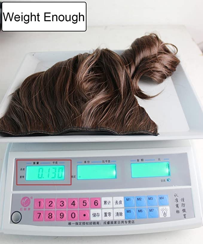 Image of Women Hair Extension Long Curly Wavy Black Brown 16 Inches Hairpiece With 5 BB Clip /Hair Extension for Women Party /Halloween /Christmas