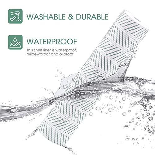 Glotoch Premium Non Slip Shelf Liner, Non Adhesive Drawer Liner, Waterproof Shelf Liners For Kitchen Cabinets, Drawer, Fridge, Wire Shelving, Pantry-12 X20 Ft, Heavy Duty, White Herringbone #TOP1