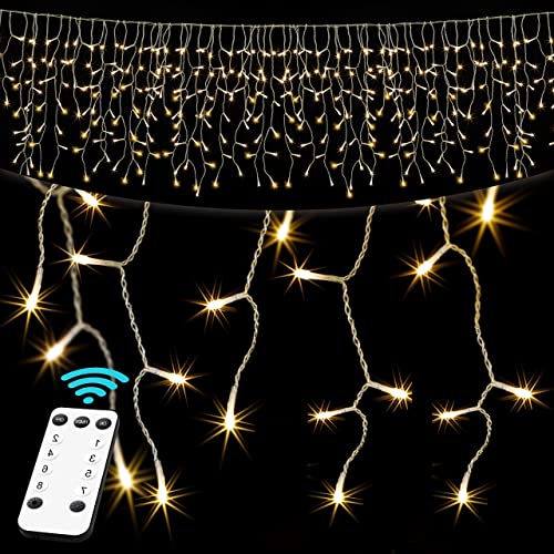 Preisvergleich Produktbild KESSER® Regenlichterkette 400 LED Lichterkette warm-weiß - inkl Fernbedienung - 8 Leuchteffekte - Timer - Dimmfunktion - In- & Outdoor Regenkette für Innen- und Außen Lichtervorhang Eisregen IP44