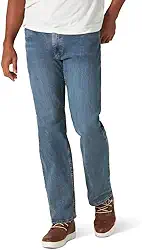 Calça jeans masculina com cintura flexível e ajuste regular