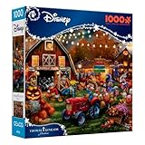Ceaco - Disney – Thomas Kinkade - Mickey and Minnie Pumpkin Festival – 1000 Piece Jigsaw Puzzle ​ Challenging and Colorful Puzzle for Adults – Precision-Cut Pieces