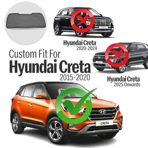 Image of Autofact Dicky Curtain for Hyundai Creta (2015 to 2020) | Custom Fit Rear Windshield Sunshade | UV & Heat Protection | Foldable Mesh | Privacy & Cooling Car Accessory