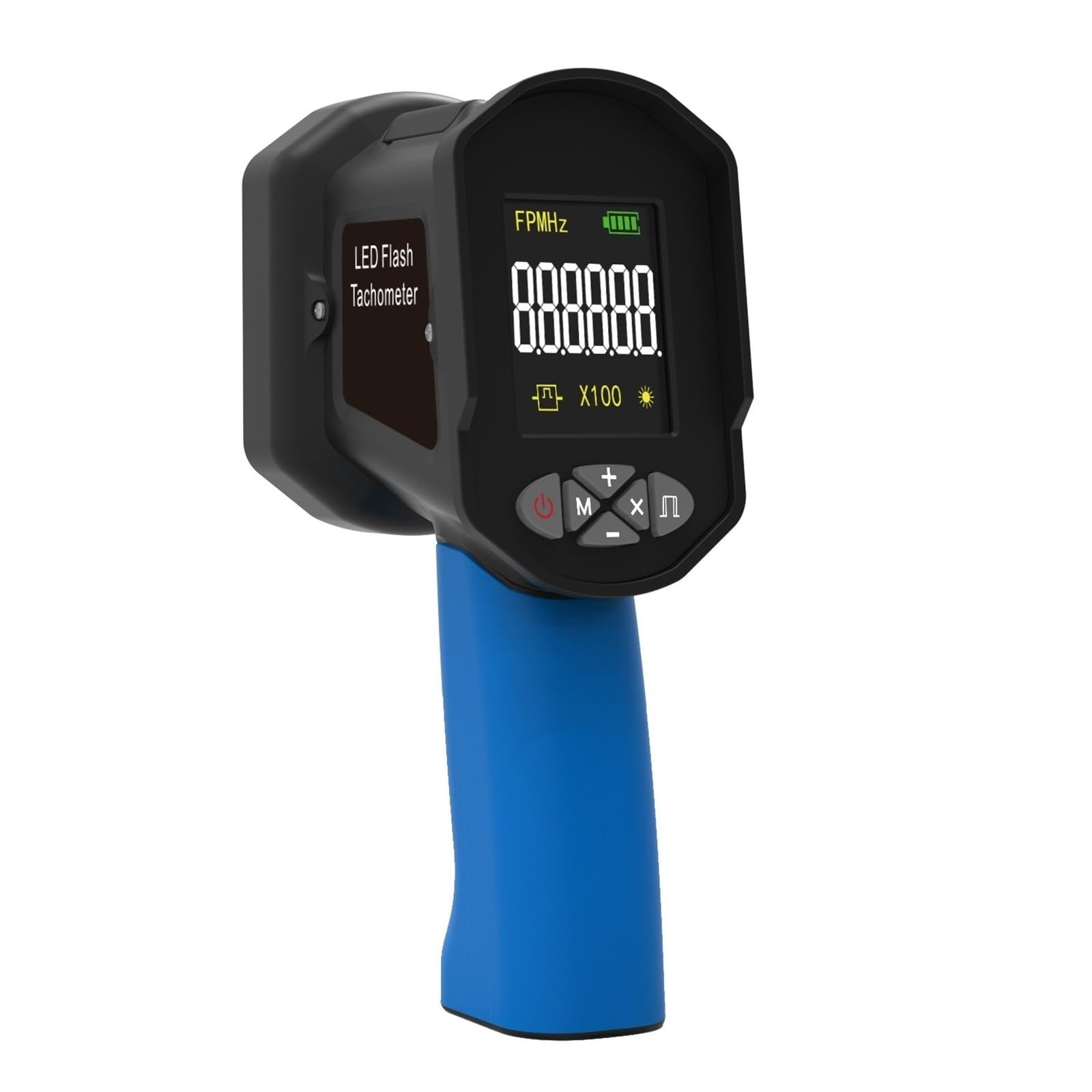 Cyfrowy obrotomierz stroboskopowy LED, 60-100 000 obr./min, bezdotykowy miernik obr./min z wyświetlaczem LCD, regulowana jasność i częstotliwość Obserwacja w czasie rzeczywistym
