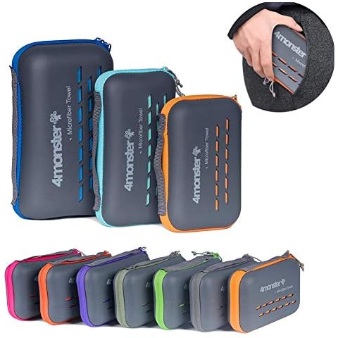 4Monster Camping Towels Super Absorbent, Fast Drying Microfiber Travel Towel, Quick Dry Ultra Soft Compact Gym Towel for Swimming Beach Hiking Yoga Travel Sports Backpack Cover