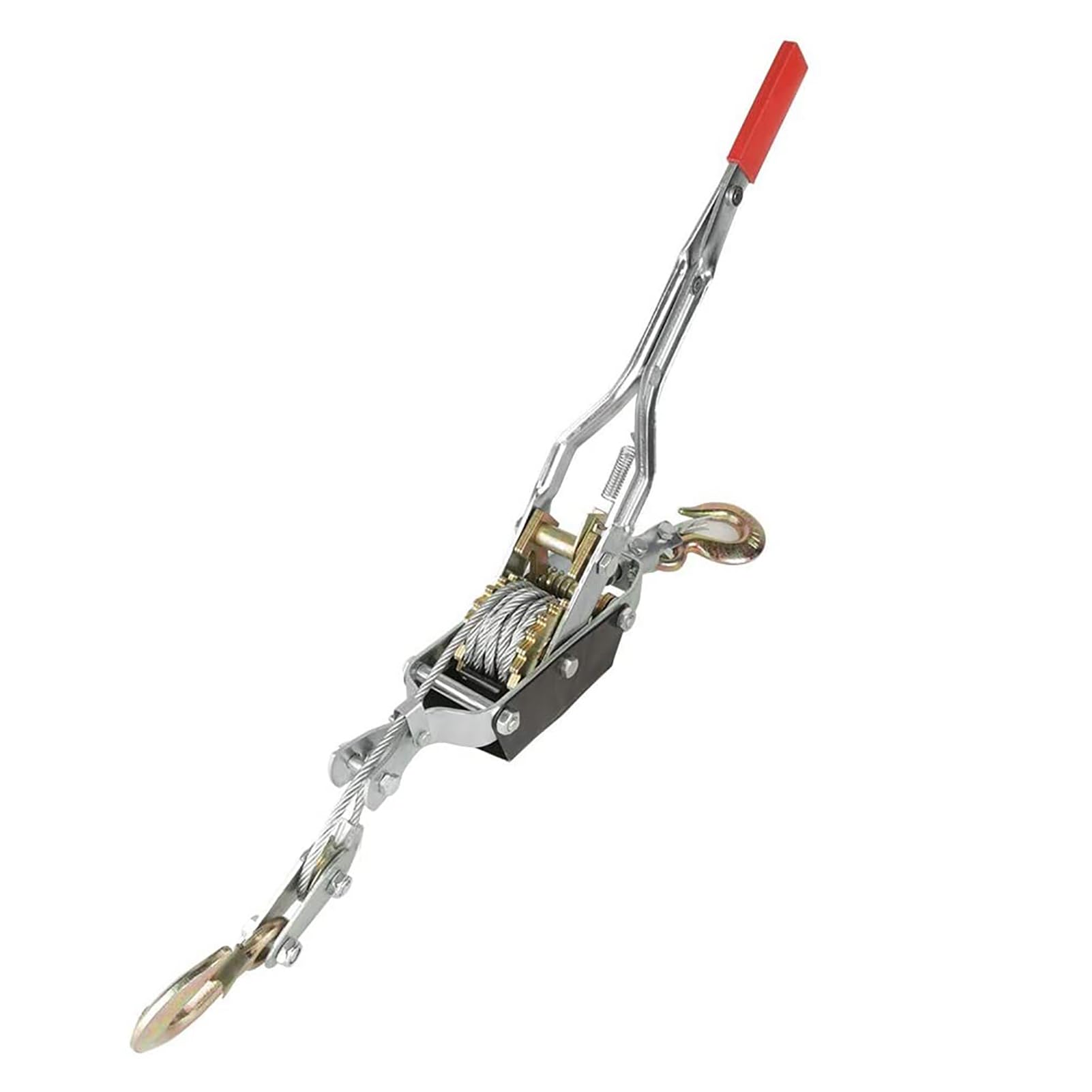 2/4T Drahtseil-Hand-Power-Puller-Anziehwerkzeug, Mini-Spanner mit Doppelhaken-Hebewerkzeug für Bau, Autobahn, Brücke (4T)