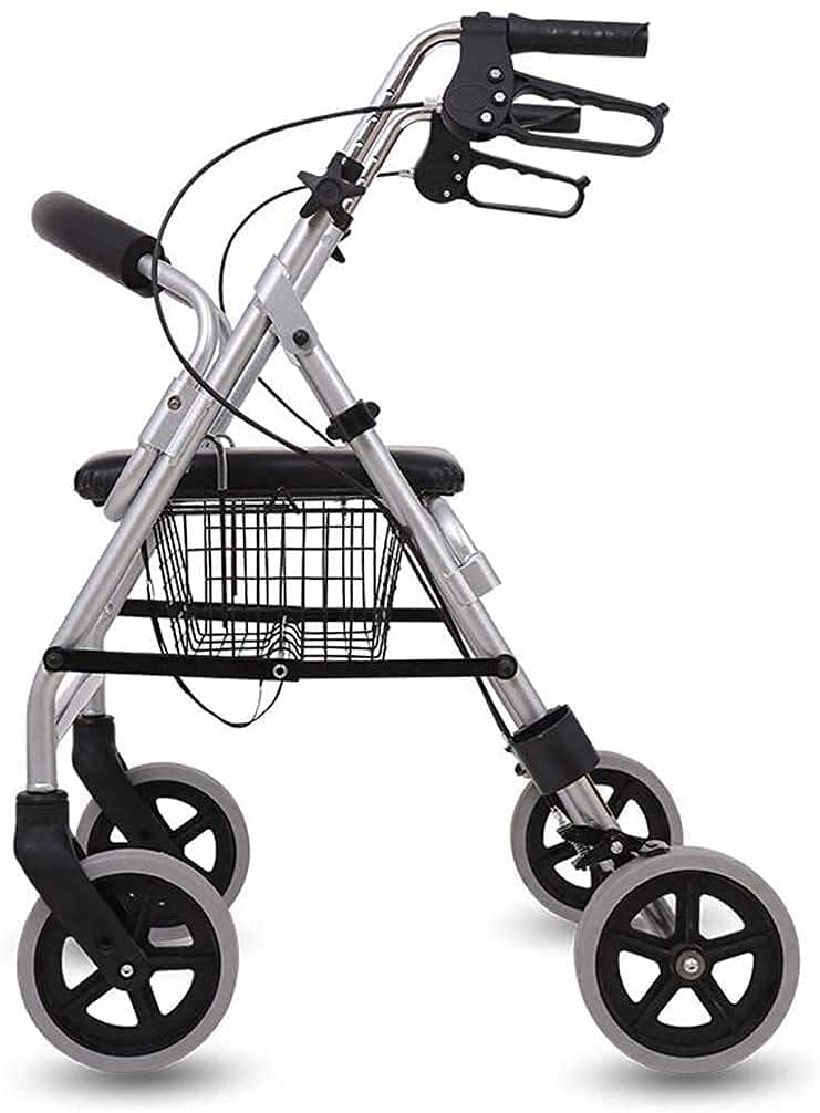 Chodziki dla osób starszych Chodzik dla seniorów Rollator Rollator Chodzik z siedziskiem i kółkami, składane przenośne chodziki dla seniorów Chodzik z koszem do przechowywania o dużej pojemności