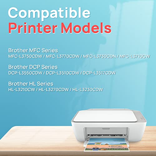 Tinnee TN-247cmyk TN-243cmyk Toner Value Pack Replacement for Brother TN243cmyk Toner Cartridges for Brother HL-L3210CW DCP-L3550CDW HL-L3270CW HL-L3230CDW MFC-L3750CDW MFC-L3710CW DCP-L3510CDW - Image 2