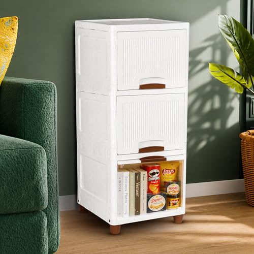 Image of TEKCOOL Plastic Wardrobe for Clothes : Versatile Plastic Cupboard for Storage Organizer & Organisers Storage Box for Ideal for Neat and Tidy Storage Solutions Almirah for Clothes (White, 3XL);