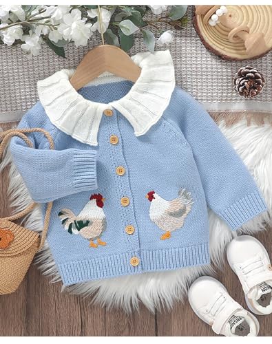 Baby Girls Cardigan Long Sleeve Kid Button Sweater Girl Crew Neck Cardigans Cable Knit Sweater2