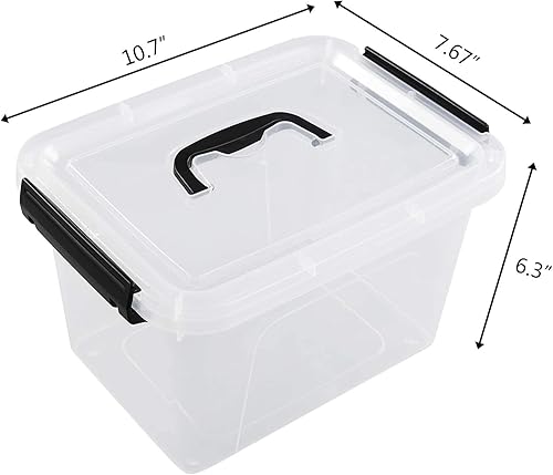 Miniatura 2 de Caja de almacenamiento de 5 cuartos de galón con tapa, 6 paquetes de contenedores pequeños de plástico con asas