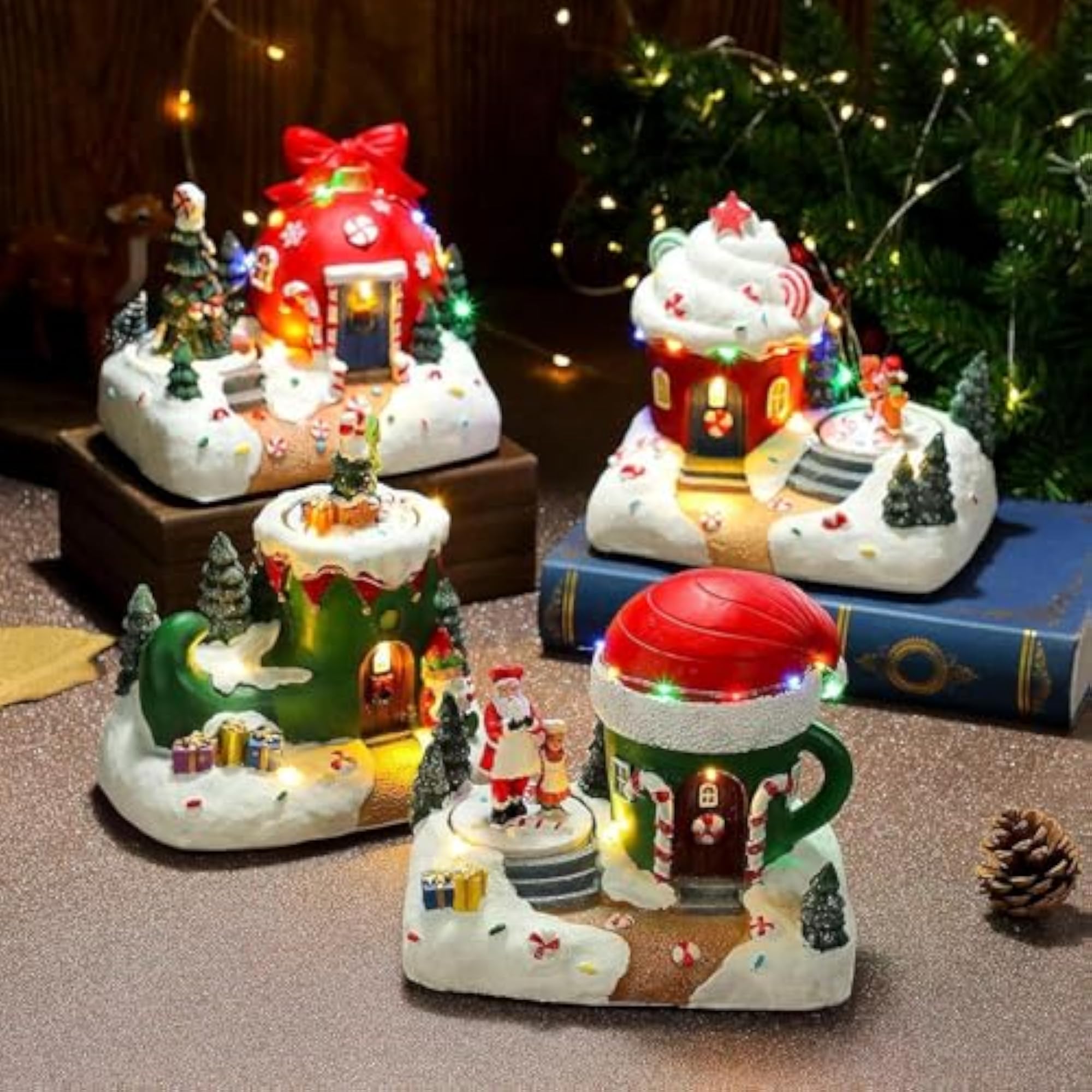 Illuminated Miniature Christmas Scene Figurine