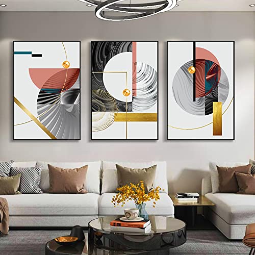 Peinture abstrait mur art toile géométrie noir doré pour créer une ambiance chaleureuse