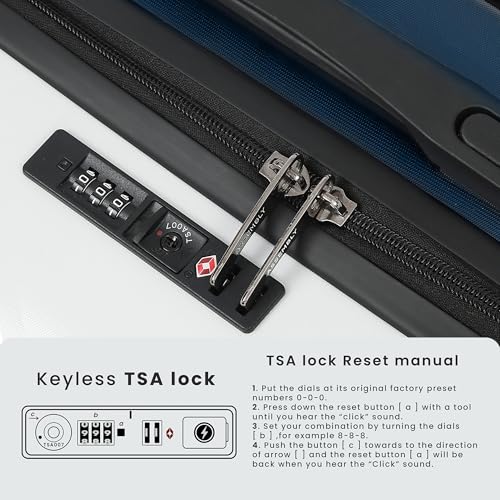 Image of THE ASSEMBLY Large Check-in Luggage 28 Inches - Lightweight|Premium Hard-Shell Speed Wheel Suitcase 85 L White & Blue (Dual Tone)