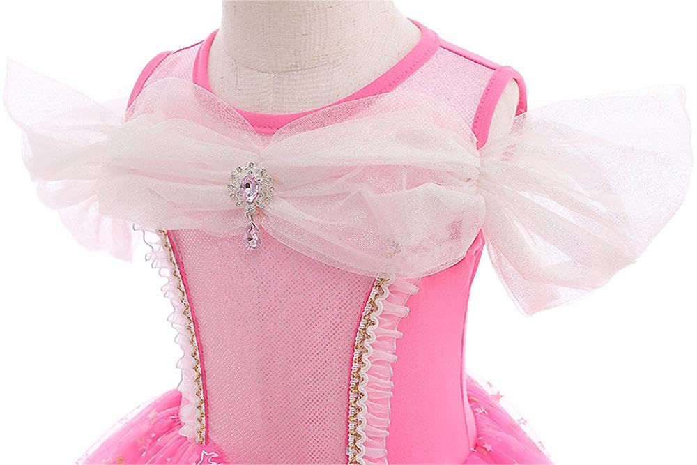 Lito Angels Princess Aurora Ballerina Costume Ballet Leotard with Tutu Dress for Kids Girls Fancy Dance Wear Outfit Age 18-24 Months (Tag Number 90) - Image 4