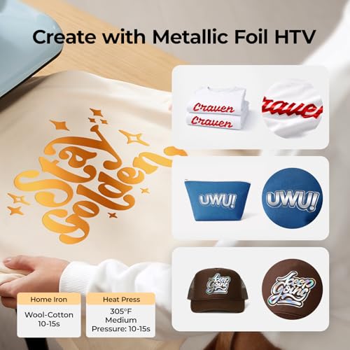 Image of HTVRONT Holographic Silver Metallic HTV Vinyl - 12 inchx 5ft Iron on Vinyl Roll