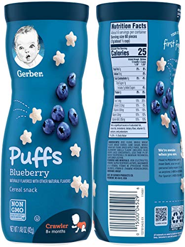 Gerber Graduates Apple Strawberry, Banana, Sweet Potato, Blueberry Puffs /Pack Of 4 1.48Oz #TOP3