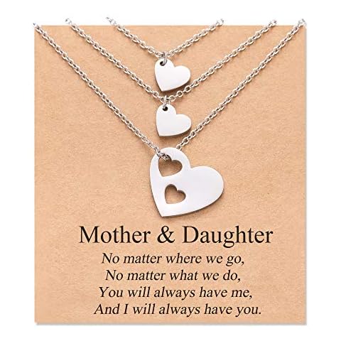 Aunis Daughter Gifts from Mum Necklace Gifts from Daughter Mother and Daughter Necklace Mum Daughter Gifts from Mum Heart Matching Jewelry Gifts for Mum Cover