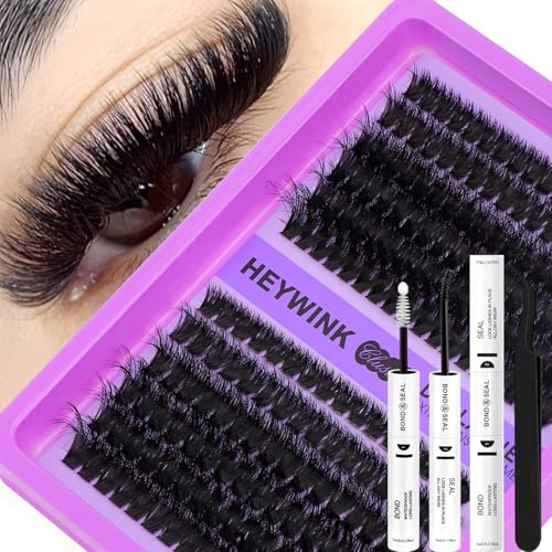 HEYWINK Lash Clusters Kit 80D 100D Individual Lashes D Curly Cluster Eyelash Extensions 10-18mm...