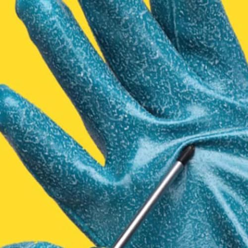 Guantes de trabajo de goma protectores y reutilizables para limpieza industrial y mantenimiento 6