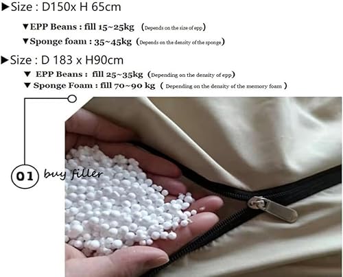 Funda para puf, lavable, diseño extraíble para muebles de salón, fácil de desmontar, tamaño gigante - imagen 5