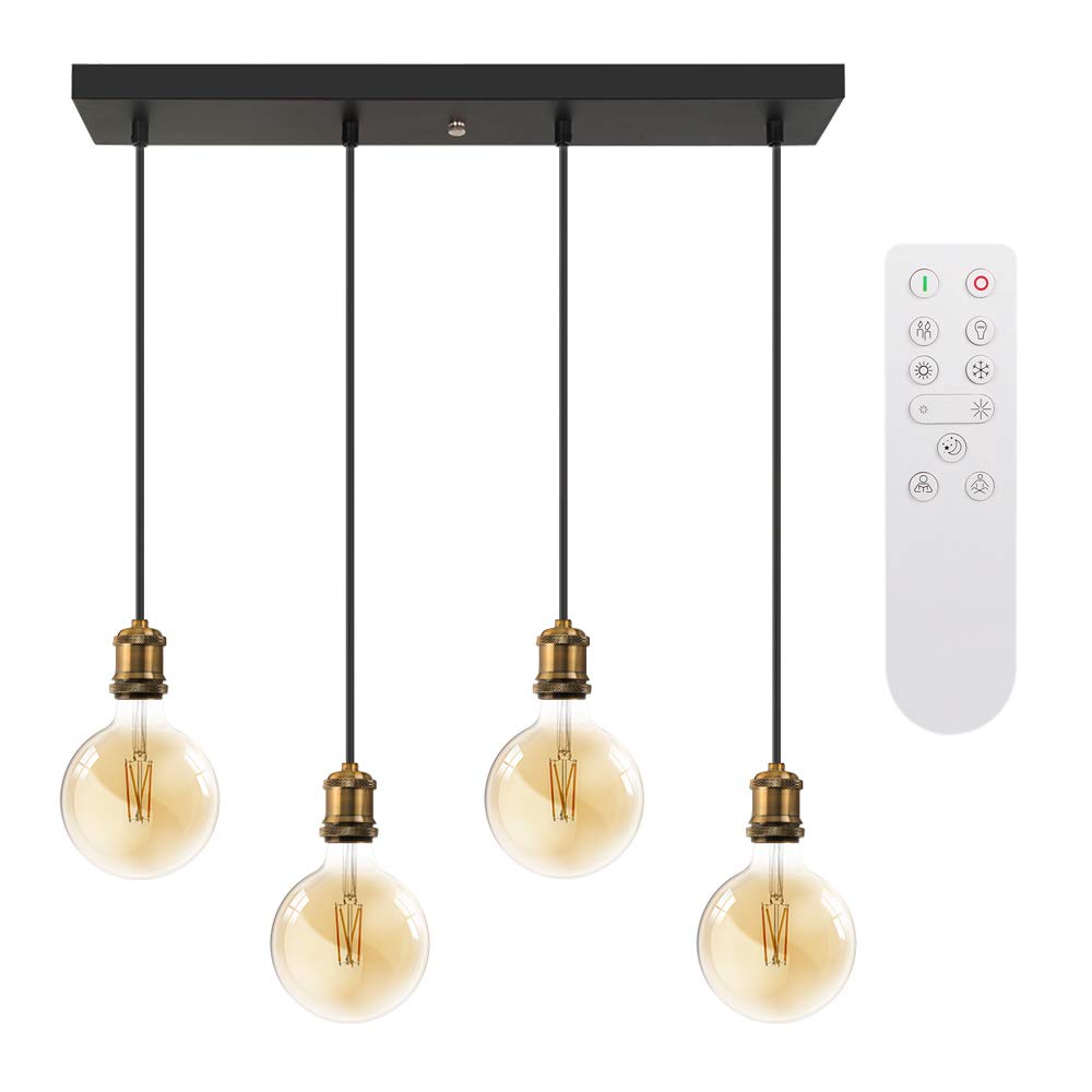 Buy LUTEC G40 E26 Edison 4 Lights Glass Pendant Lighting Modern Hanging