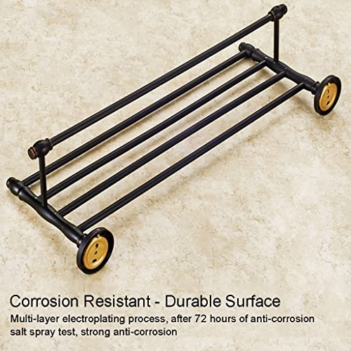 Porte-serviettes mural cuivre 50 cm rangement salle de bain durable et compact - 6