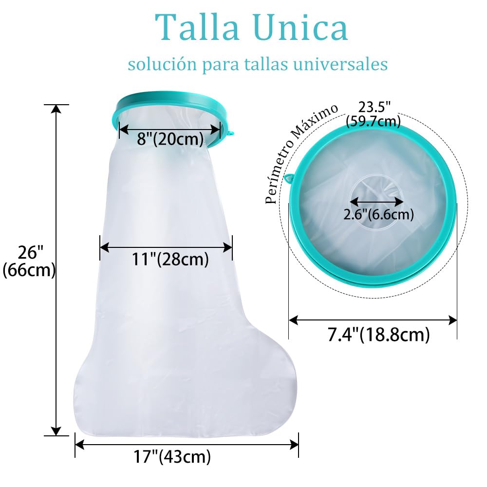 musbus Fundas Impermeables para Yeso de Pierna, Extra Grande, Reutilizables, Elásticas, Fáciles de Usar para Proteger Piernas en el Baño, Hombre, Mujer