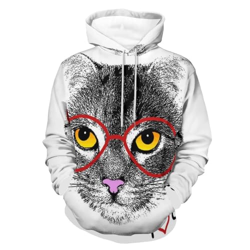 Hoodie chat manche longue UMENG sweatshirt à capuche homme femme pull automne hiver