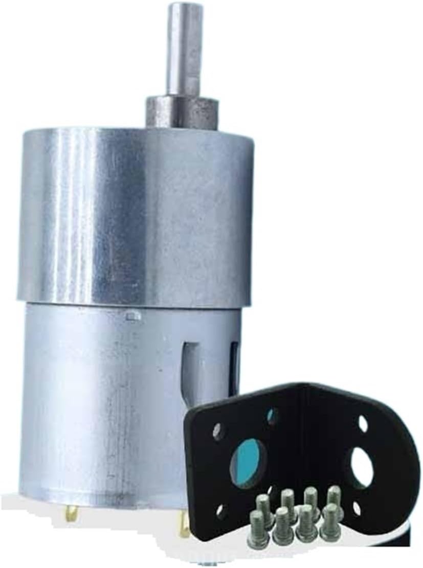12V 24V High Tq JGB37-3530 DC Gear Motor 7-960RPM 37mm Geared Reducer Garage Door/Vending Machine/Curtain Low Noise(Motor and holder,46R-12V)