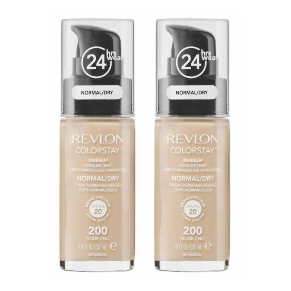 2 x Revlon Colorstay 24HRS Natural Finish For Normal Dry Skin SPF 20-200, 200 Fresh Beige, 30ml