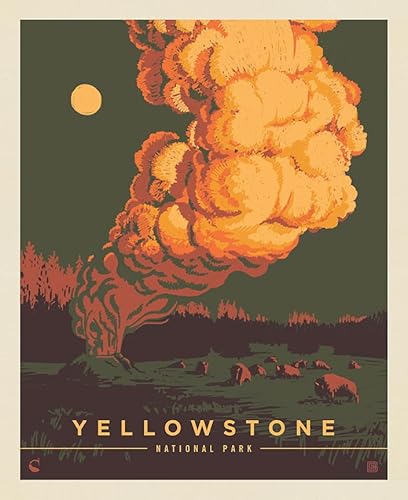 Riley Blake All Newly Designed National Parks Premium Quilting Fabric Panel, Perfect for Quilting, Apparel, Crafting, and Home Decor (Yellowstone 36 x 43)