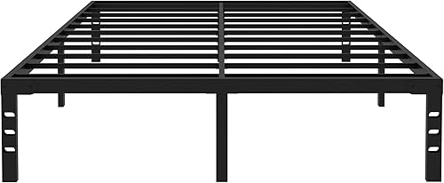 Tooyyer Base de cama de tamaño matrimonial de 14 pulgadas de alto resistente, soporte de listones de acero de 2500 libras, no necesita somier, fácil