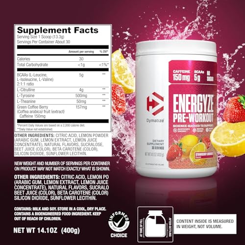 Image of Bundle of Dymatize Energyze Pre Workout Powder and Creatine Monohydrate Combo for Training and Recovery
