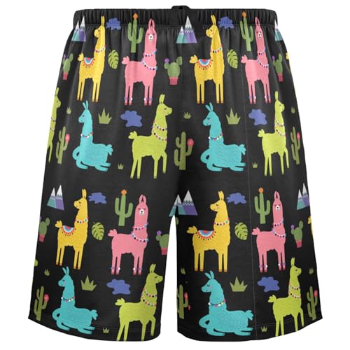 visesunny Men's Pajama Shorts Summer floral pattern Soft Comfy Sleep Pants Lounge Bottoms Wear with Pockets S-XXL