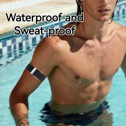 Image of VANEST Arm Bicep Band Compatible with Whoop 5.0 One+Peak Fitness Life Tracker, Waterproof, Health and Fitness Wearable Heart Rate Monitor Accessories with Metal U Shape (Not for Gen 4) (Black)