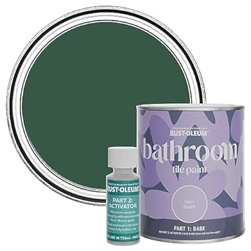 Rust-Oleum Green Water-Resistant Bathroom Tile Paint in Matt Finish - THE PINEWOODS 750ML