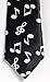 Men Black Skinny Ties Cute Vivid White G-Clef Note Printed Fashion Funny Necktie
