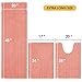 ACCUMTEK Upgrade Extra Large Coral Bathroom Rug Set 3 Pieces Ultra Soft, Thick Absorbent Bath Mats, Non Slip Chenille Toilet Mat for Bathroom, Bedroom, Kitchen