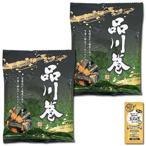 品川巻 25g×2袋お試しセット きらら 海苔巻きあられ のり巻き おかき 醤油味 小袋 米菓 せんべい コラーゲン玉ねぎスープ1食付き