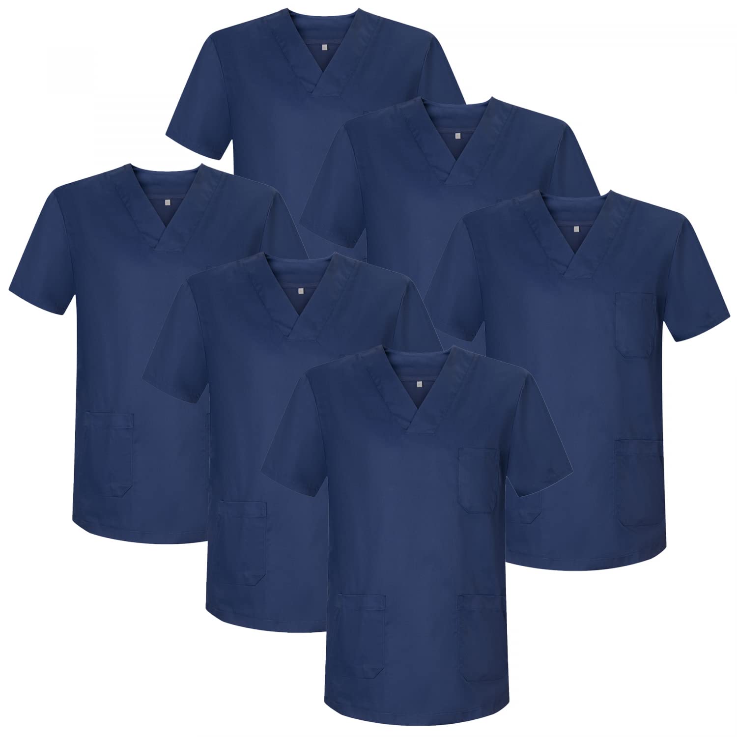 MISEMIYA - Opakowanie 6 sztuk - Sanitarny Unisex MEDYCZNY Pielęgniarka Mundurowi Sanitarne, Granatowy 21, S