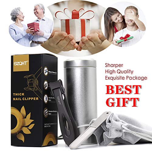 SZQHT Ultra Wide Jaw Opening Toenail Clippers Nail Clippers for Thick Nails Cutter for Ingrown Manicure Set,Pedicure Kit,Men & Women (Gray) - Thumbnail 6