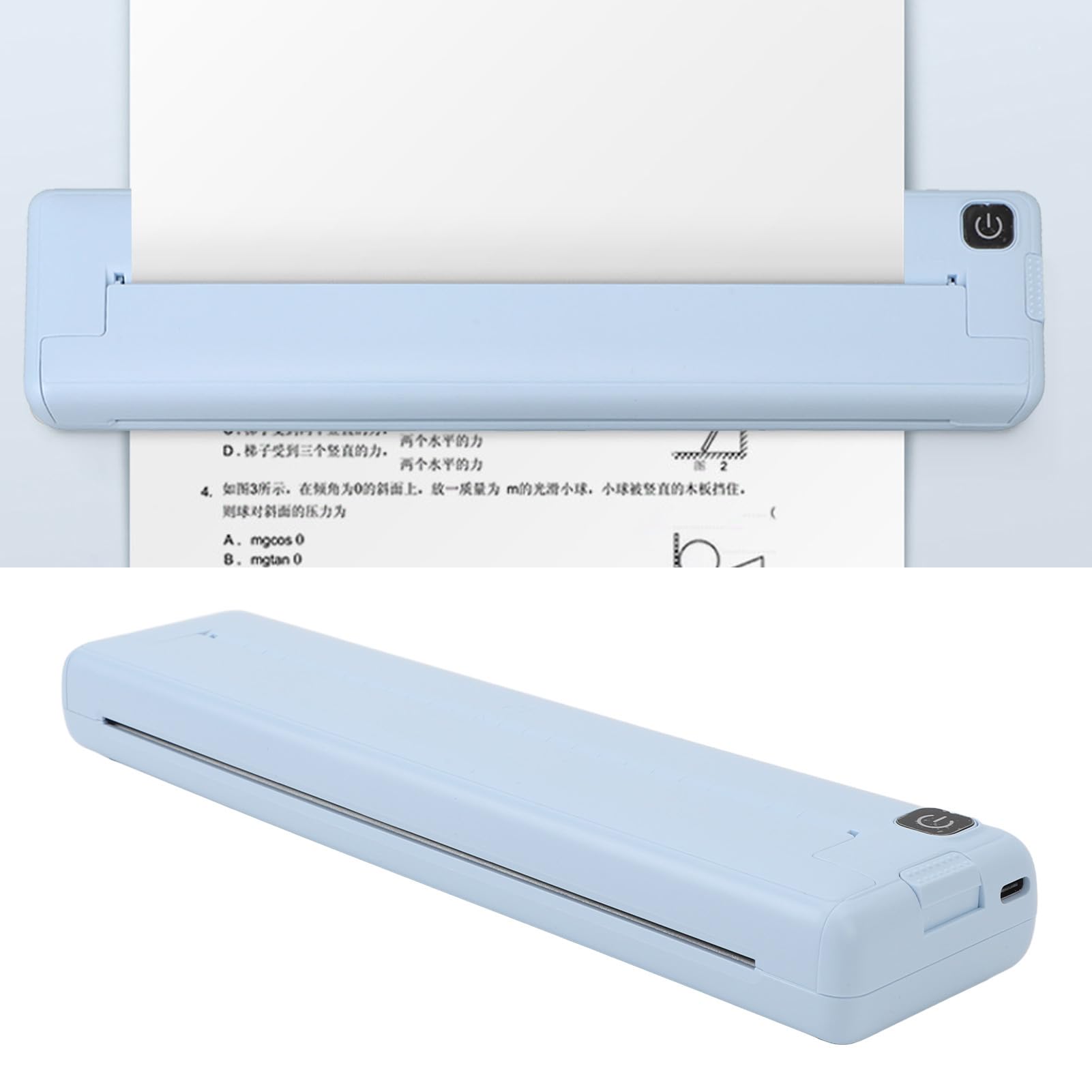 Bewinner Stampante Wireless Portatile, Stampante Wireless Bluetooth 200 Dpi, Stampante Termica Compatta per Uso Domestico Senza Inchiostro, Supporta Carta Termica A4, Stampante Mobile