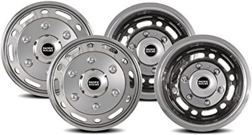 Pacific Dualies Polished Stainless Steel Wheel Simulator Kit for 2008-2011 Dodge, Mercedes and Freightliner Sprinter Van,44-1608