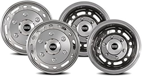 Pacific DUALIES Kit de simulador de rueda de acero inoxidable pulido para Dodge 2008-2011, Mercedes y Freightliner Sprinter Van,44-1608